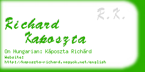richard kaposzta business card