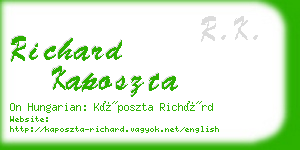 richard kaposzta business card